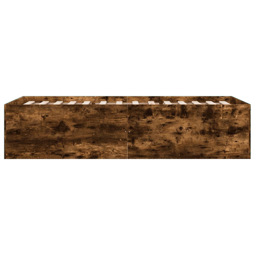 Bed Frame Smoked Oak 75 x 190 cm Particleboard