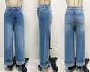 2025 Women's Retro High-Waist Straight-Leg Jeans with Elastic and Rolled Hem