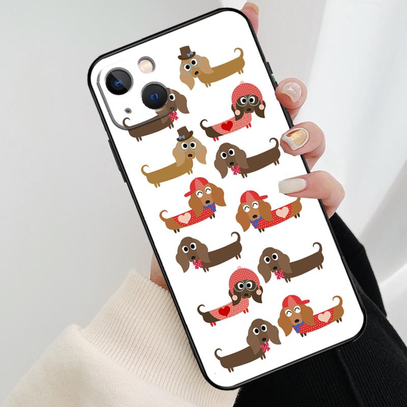 Cute Dachshund Sausage Dog Phone Case For iPhone 17 Pro Max 16 15 11 13 12 14 Pro Max mini 15 16 Plus 16e 17 Air Cover