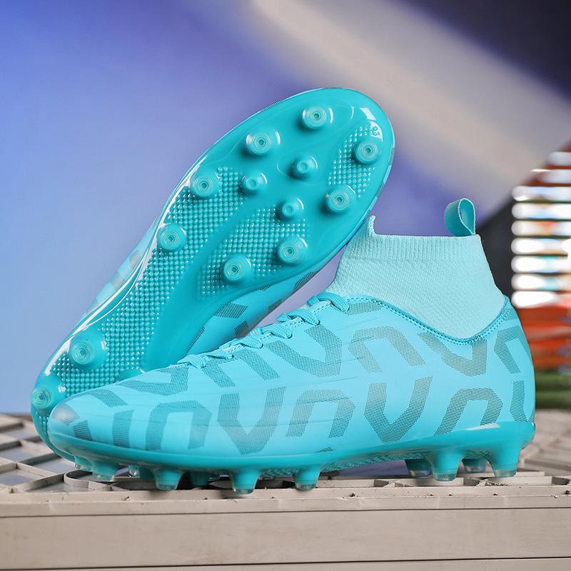 Football Shoes Men's High Top Teen Student TF Shattered Nails AG Spikes Competition Training Sneakers