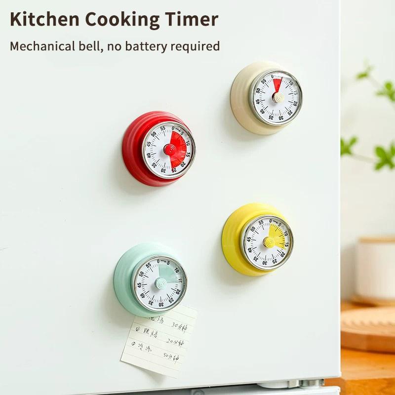 Mechanical Kitchen Timer Visible Magnetic Countdown Alarm for Home Baking Cooking Outdoor Picnic Time Reminder