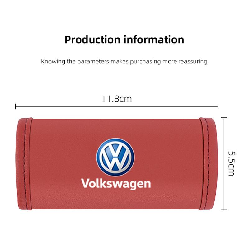 2Pc Car Anti Slip Pull Glove Car Interior Leather Handle Protector Cover For Volkswagen VW Golf T5 ID3 T-ROC Atlas T-Cross Jetta Zh2