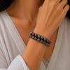 8mm Ruby Zoisite Beads Stretchable Double Stand Bracelet 7.5" , Designer Jewelry, July Birth-Month Jewelry, Unisex Gift 2SB-54
