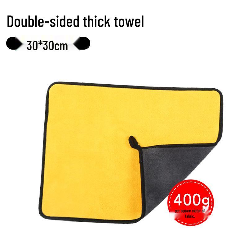 Dual-Sided Microfiber Car & Home Cleaning Towel - Absorbent Soft Coral Fleece Cloth
