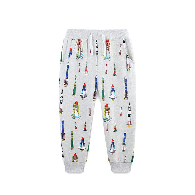 European & American Style Children s Cartoon Print Cotton Joggers - Boys Long Sweatpants 5Y