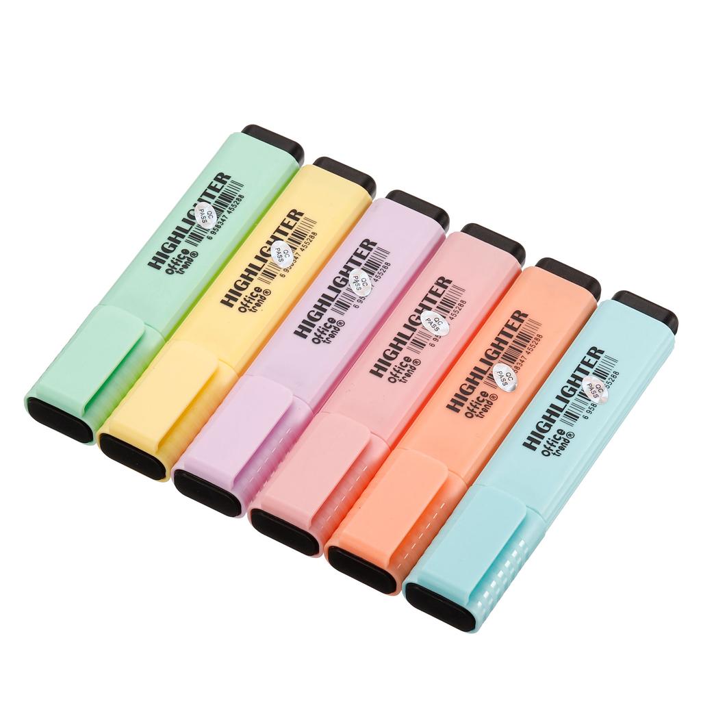 Pachet 4/6 Pixuri Highlighter Fermecătoare Uscare Rapidă Vârf Lat Marcatoare pentru Subliniere și Scris Rechizite Școlare Papetărie