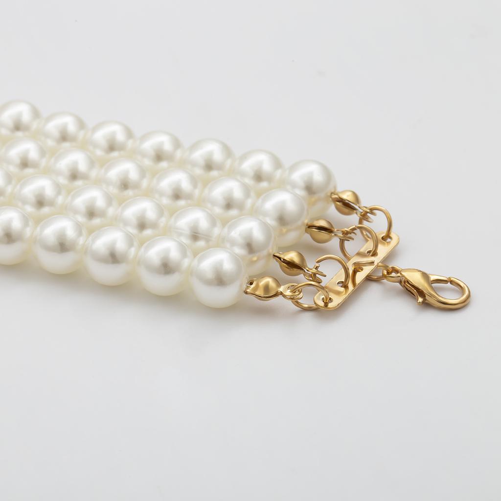 Personalised Fashion Geometric Beaded Necklace Simple Multi-layer Pearl Shaped Pendant Necklace Female