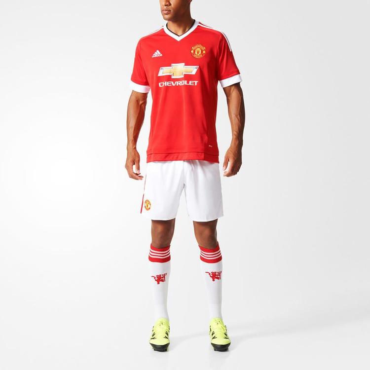 Adidas Manchester United 15-16 Saison Trainingsfußball Kurzarm T-Shirt Herren Tops Rot AC1414