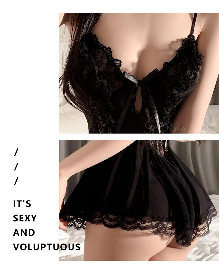 Gorgeous Plus Size Mesh See-Through Camisole Nightgown Set