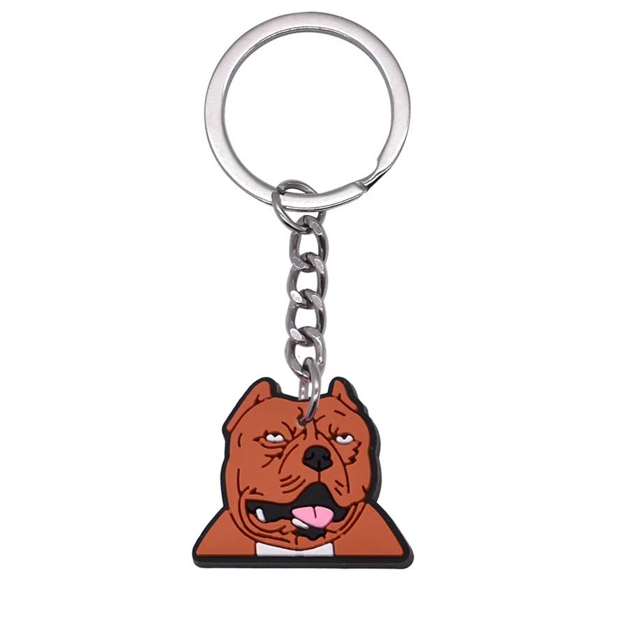 New Arrival Adorable Pet Dogs PVC Soft Keychains Bag Hanging Pendant Car Keyrings Animals Key Chains Accessories Wholesale Gift