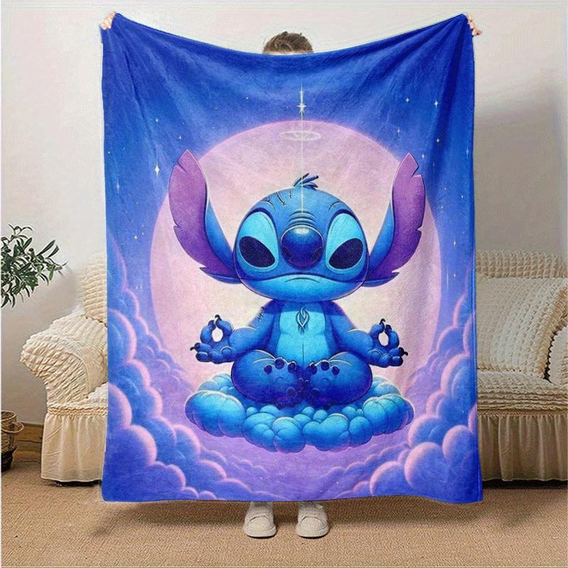 1pc Cute Stitch Printing Blanket - Soft, All-Season Throw for Living Room, Bedroom,Personalized Gift with Adorable Cartoon Design