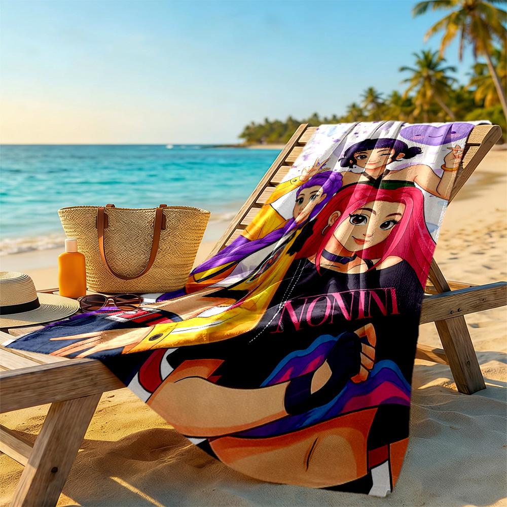 Demon Hunter Beach Towel Quick-Dry Soft Microfiber Comfortable Lightweight Suitable for Swimming, Gym, Camping, Yoga Vacation