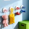 5pcs Vacuum Pressing Suction Cup Hook High Load Capacity No Drill Wall Mounted Hook Double-hook Removable Bathroom Organiser