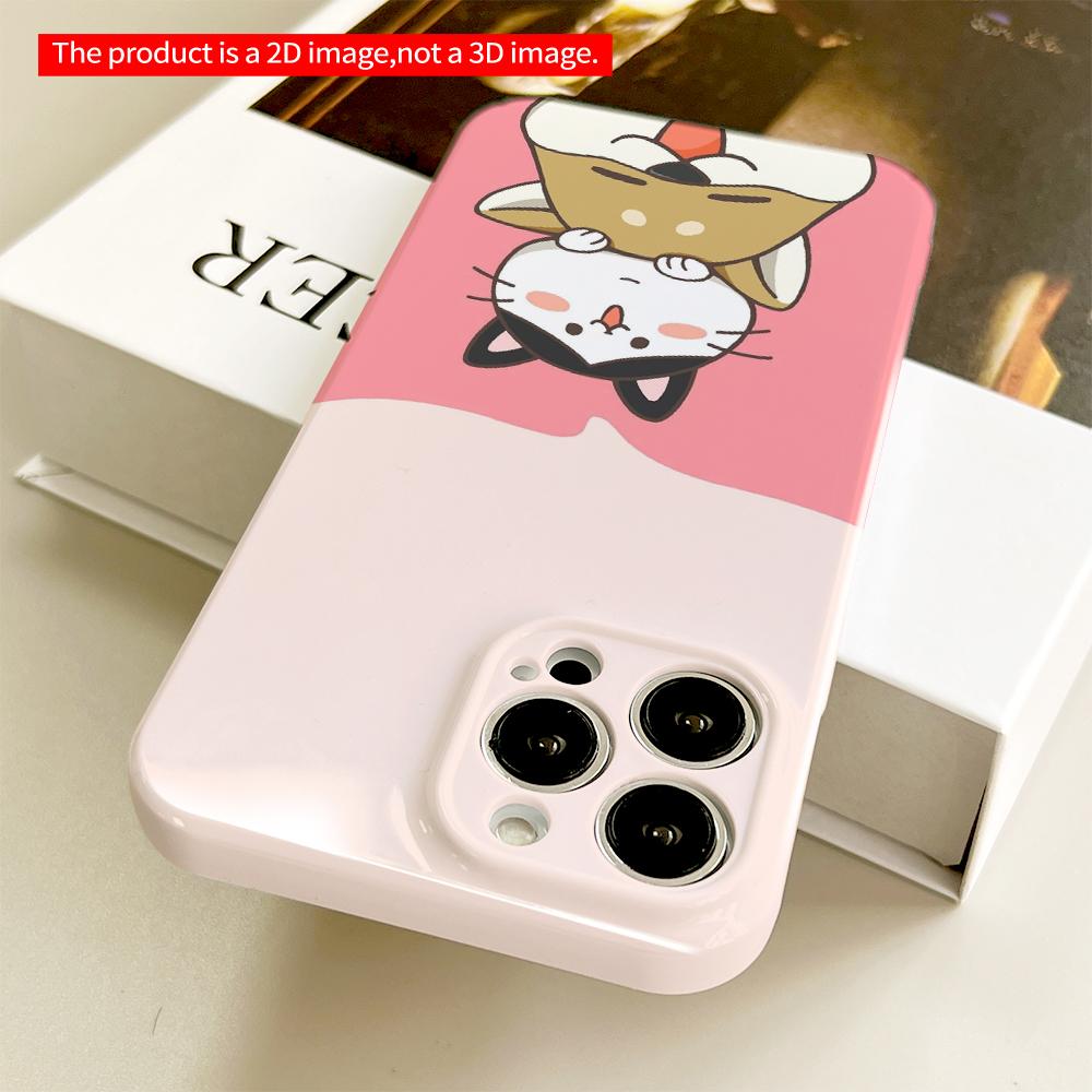 Cute Cat on Dog Phone Case All inclusive film hard phone case, compatible with iPhone 18 Pro Max 17 16 15 14 13 12 11