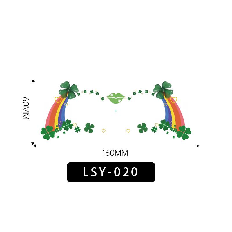 Waterproof Four-Leaf Clover Face Tattoo Stickers for St. Patrick's Day Festival