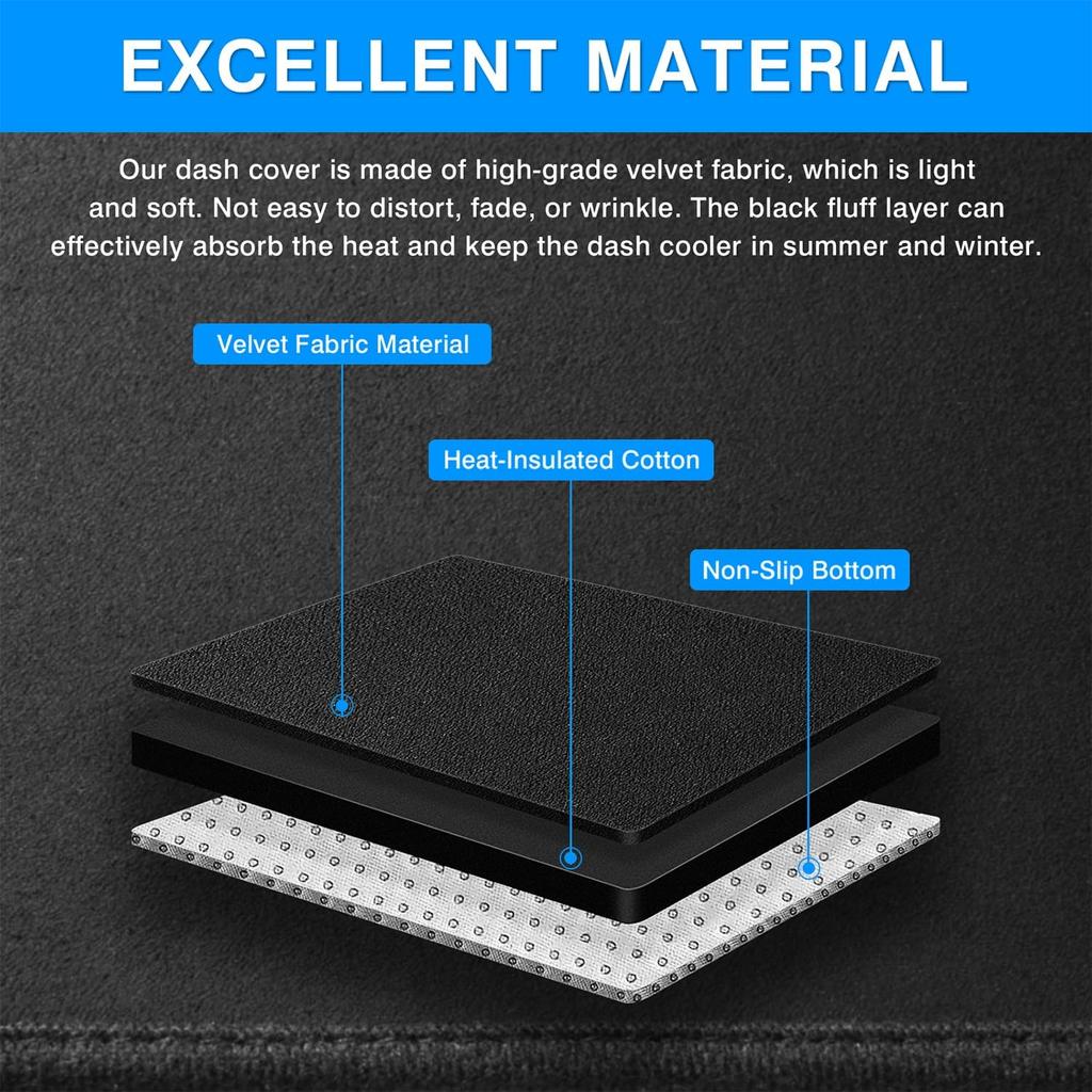 Autorder Dashboard Cover Mat for 2025 Chevrolet Equinox Accessories Dash Cover Upgrade Velvet Dash Mat UV Rays Protector