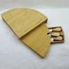 Round Rotating Bamboo Cheese Board Set with Knives - Perfect for Serving Cheese, Steak, Bread, Fruit, and Snacks