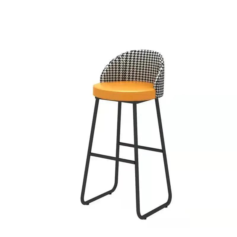 Nordic 65cm Leather Bar Stool – INS Luxury Design with Gold Legs, Backrest, Ideal for Kitchen & Home Bar
