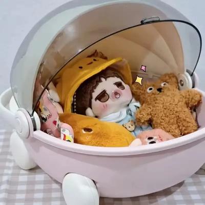 New Baby Stroller Mokoko Storage Box Doll Decor Bubu Space Module Doll Sleep Cradle Cart Dolls Bed Furniture Accessories