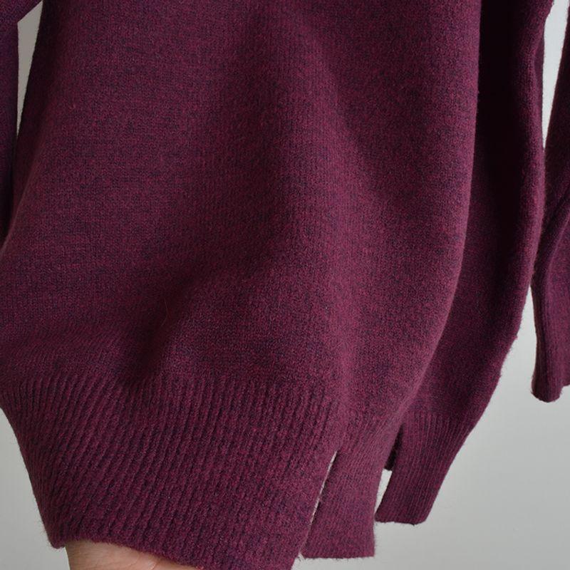 Fall and Winter New Arrival Pullover Round Neck Ripped Long Sleeves Knitting Sweaters Women's Clothing Loose Slimming Sweater Tops Outside