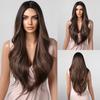 Brown Highlights Synthetic Wigs Hairline Lace Frontal Wave Layered Wigs for Women Ladies Daily Use Natural Wigs Heat Resistant