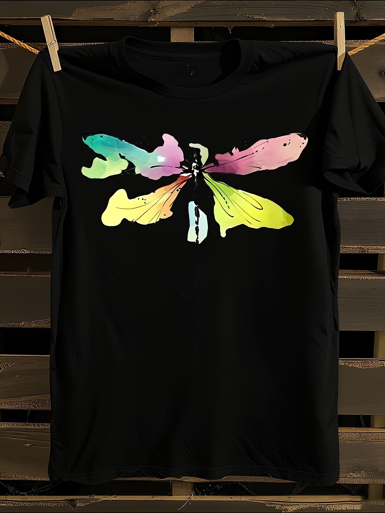 s WoWhite Dragonfly Print Tshirt XXL