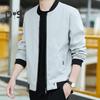 Men Baseball Coat Stand Collar Long Sleeve Zipper Placket Casual Outwear with Pockets Loose Fit Work Gym Jacket