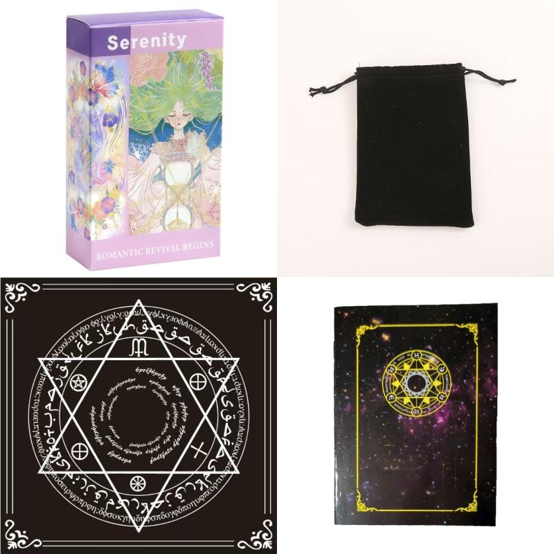 78 Sheets Warm Dreamy Anime-Style Tarot Cards 10.3X6Cm Serenity Tarot Deck Based On Rider System