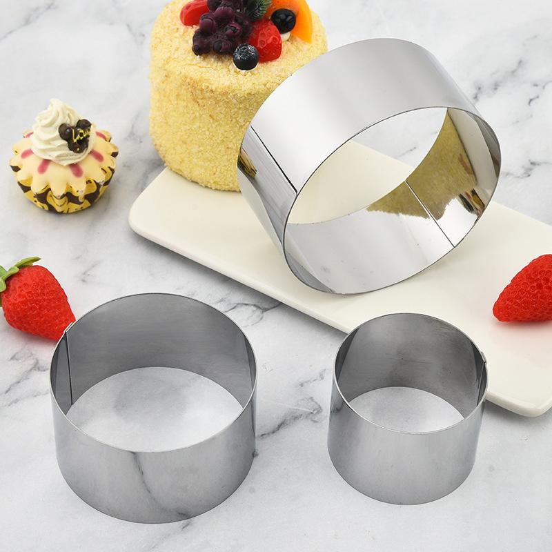 Cake Ring Mold Round Shape Stainless Steel Reusable DIY Baking Tool Mousse Circle Kitchen Gadget Pastry Accessories