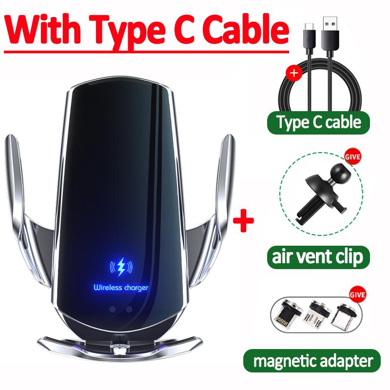 360° Rotation Car Wireless Charger Automatic Clamping Fast Charging Phone Stand Mount  for iPhone 16 15 14 13 Samsung Galaxy