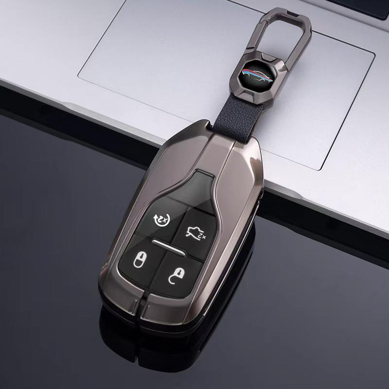 Metal Alloy Car Key Cover Case Protect Shell Holder Set For Maserati Ghibli President Grecale Levante GranTurismo Quattroporte