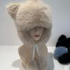 Y2k Girls Cute Bear Ear Shape Hat Windproof Hat for Teen Winter Cycling Skiing