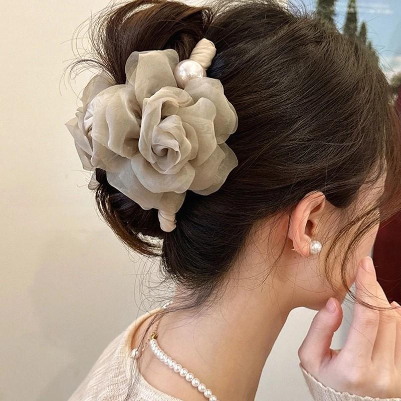 Fugitive Princess Satin Bow Hair Claw Clip - Elegant Updo Accessory