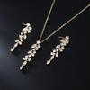 RAKOL Korean Style Fresh Floral Bridal Jewelry Set - Women's Zirconia Micro-Paved Earrings & Necklace