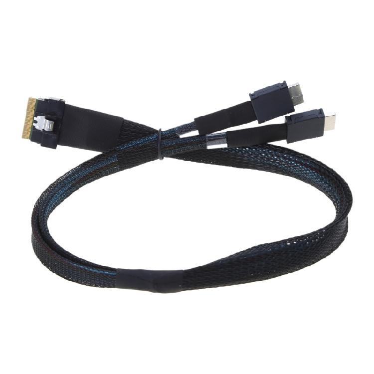 

Кабель 50 см SFF-8654 8X к Oculink SFF-8611 4X для SlimSAS 8X к 2xOCulink 4X Стабильное и безопасное соединение 1