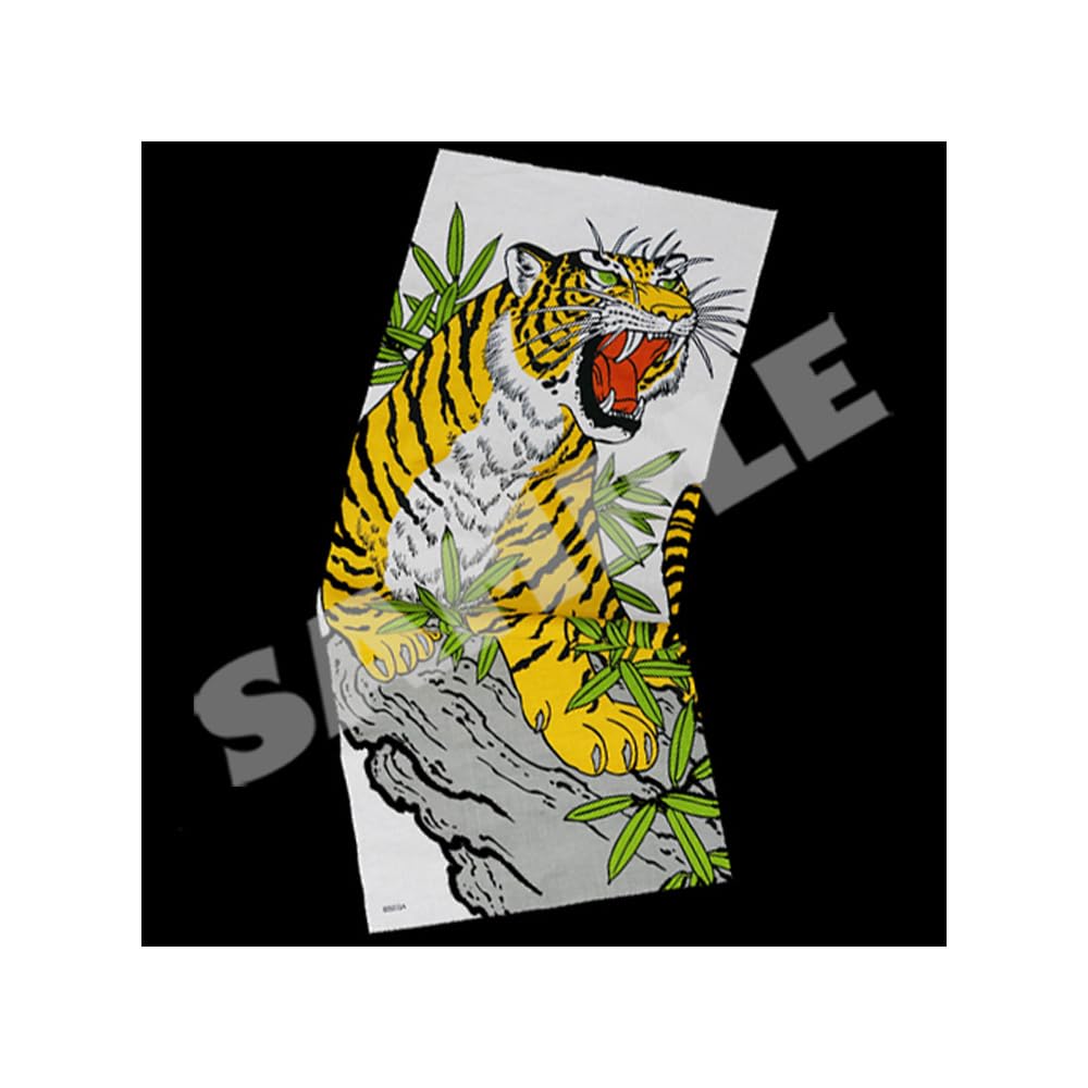 

Тенугуи Тайга Саэдзима Тигр «Якудза» с юдзэн-окрашиванием (полотенце для рук) - белый