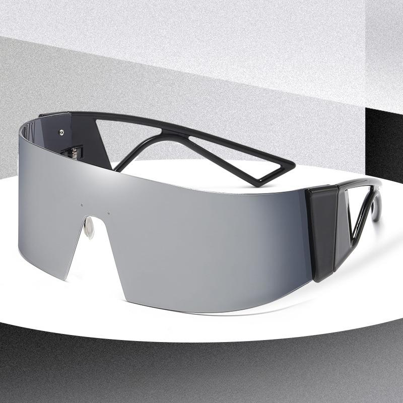 Non-polarized Rimless High Definition One-Piece Frame All-inclusive Sunglasses Men Women Windproof Outdoor Sports Protection Eyeglasses