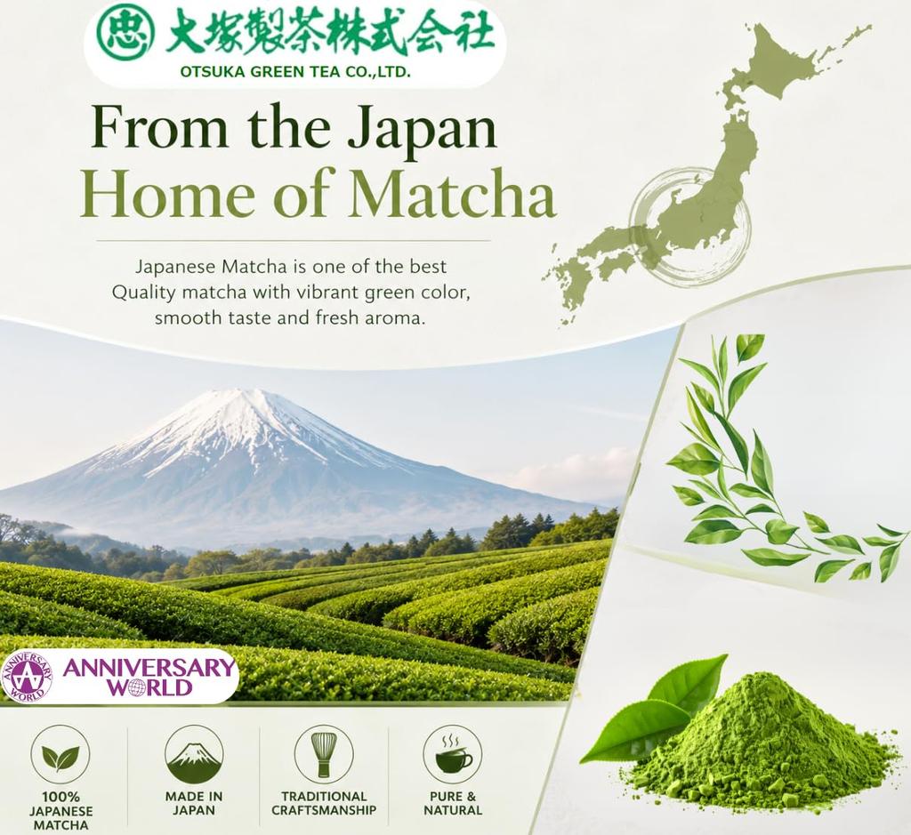 Otsuka Green Tea Co Bio Matcha Pulver JAS-zertifiziert Japanisch Inlands 100g Beutel Seit 1869
