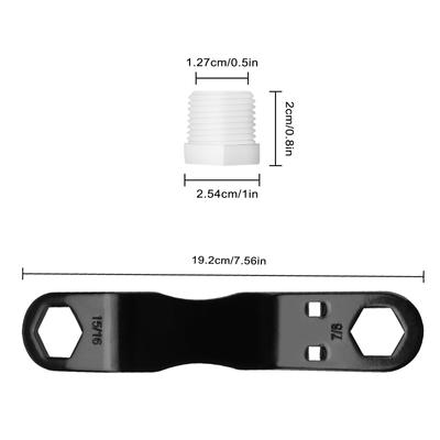 Water Heater Drain Plug Kit for RV & Camper, RV Water Heater Drain Plug Kit Including Angle Wrench,