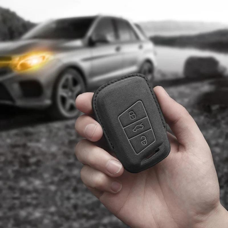 Leather Car Key Case for VW Volkswagen Golf 8 MK8 ID.3 ID.4 Cupra Skoda Octavia A8 SEAT Leon MK4 2020 2025 Formentor Accessories
