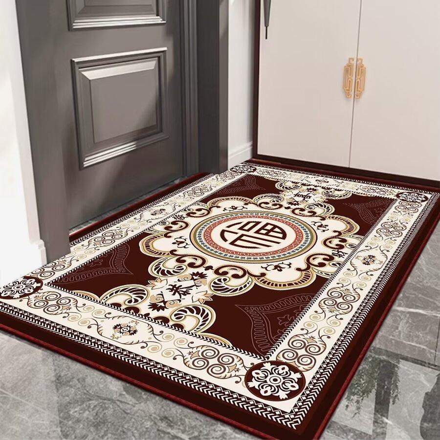 Chinese Style Stripe Red Carpet Living Room Sofa Bedroom Study Kitchen Entrance Door Mat Non-slip Light Luxury Home Decor Rug