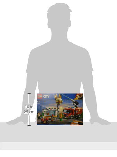 LEGO City Hamburger Shop Fire 60214 Block Toy Boy Car