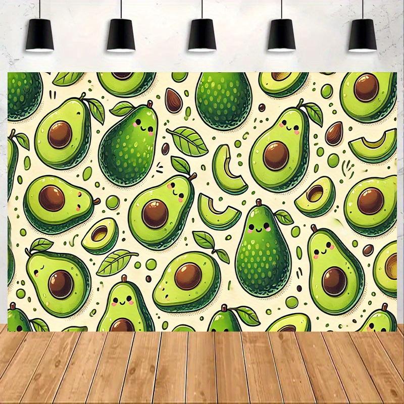 2D plane fantasy avocado and leaf background fabric party decoration indoor/outdoor polyester fiber