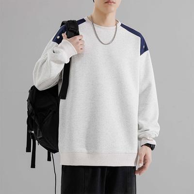 Sweatshirt Herren Pullover Herren Frühling und Herbst Neu Vielseitiges Rundhals Innenlayering Shirt Sportliche Freizeitjacke für Herren