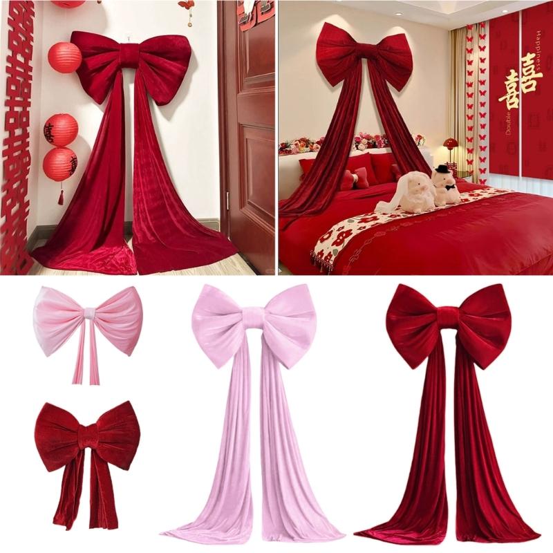 Large Red/Pink Plushie Bows Wedding Decoration Wall Decorating Ormanent For Event Planners Anniversary Celebration