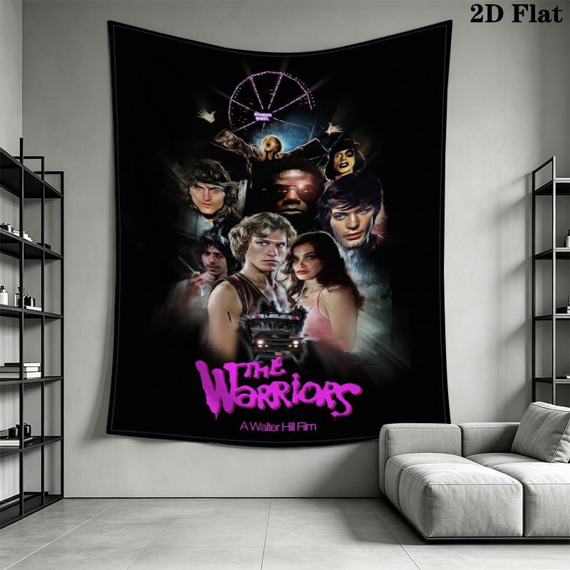 the warriors Wall Tapestry Aesthetic Wall Hanging Printed Fabric Blanket Decorative Tapestries for Bedroom Living Room Home Decor