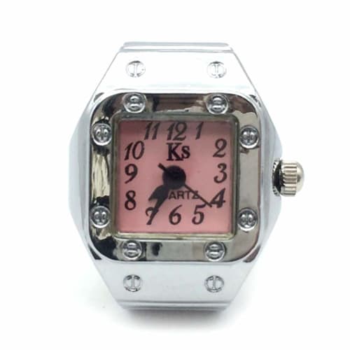 Rio Grande Square Design Finger Ring Watch, One Size Fits All, Unisex (Black) ZM-WATCH5842-BK