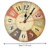 12 Inch Quartz Wall Clock Battery Operated Retro Wall Clock Colorful Wooden Wall Clock  For Home