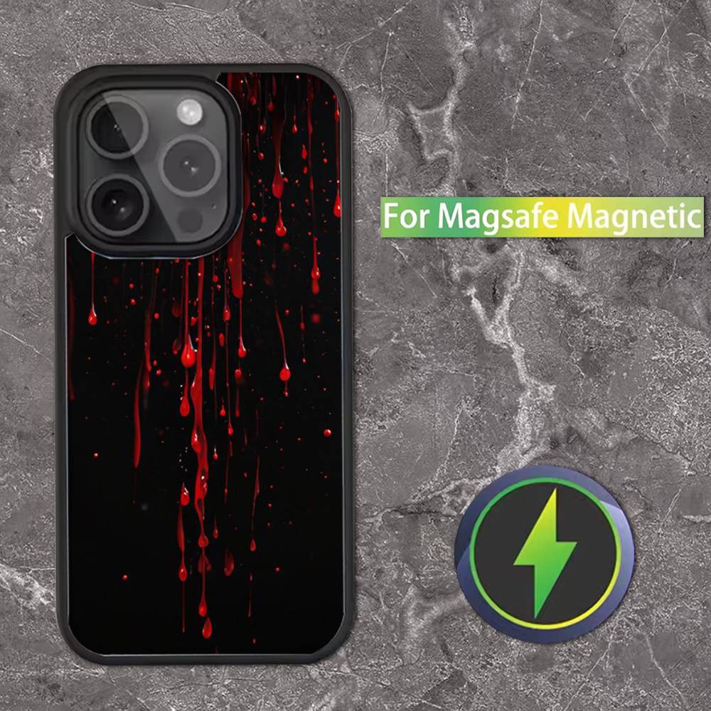HALLOWEEN BLOODY SPLATTER Phone Case For iPhone 17,16,15,14,13,12,11,Pro,Max,Plus,Mini,SE Magsafe Magnetic Wireless Charging