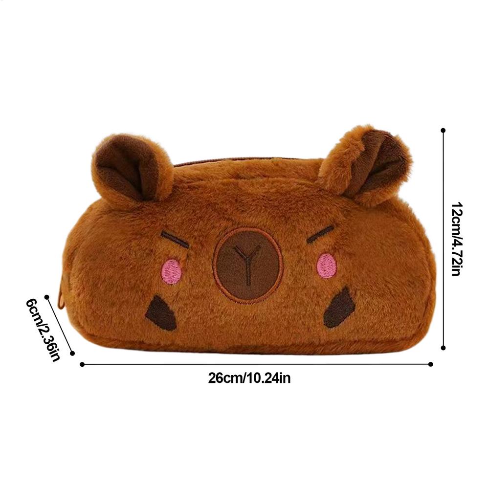 Bleistiftmäppchen Capybara Stiftbox mit Reißverschluss Plüsch-Bleistiftbox für Kinder Studenten Schulsachen Schreibwarenaufbewahrung College